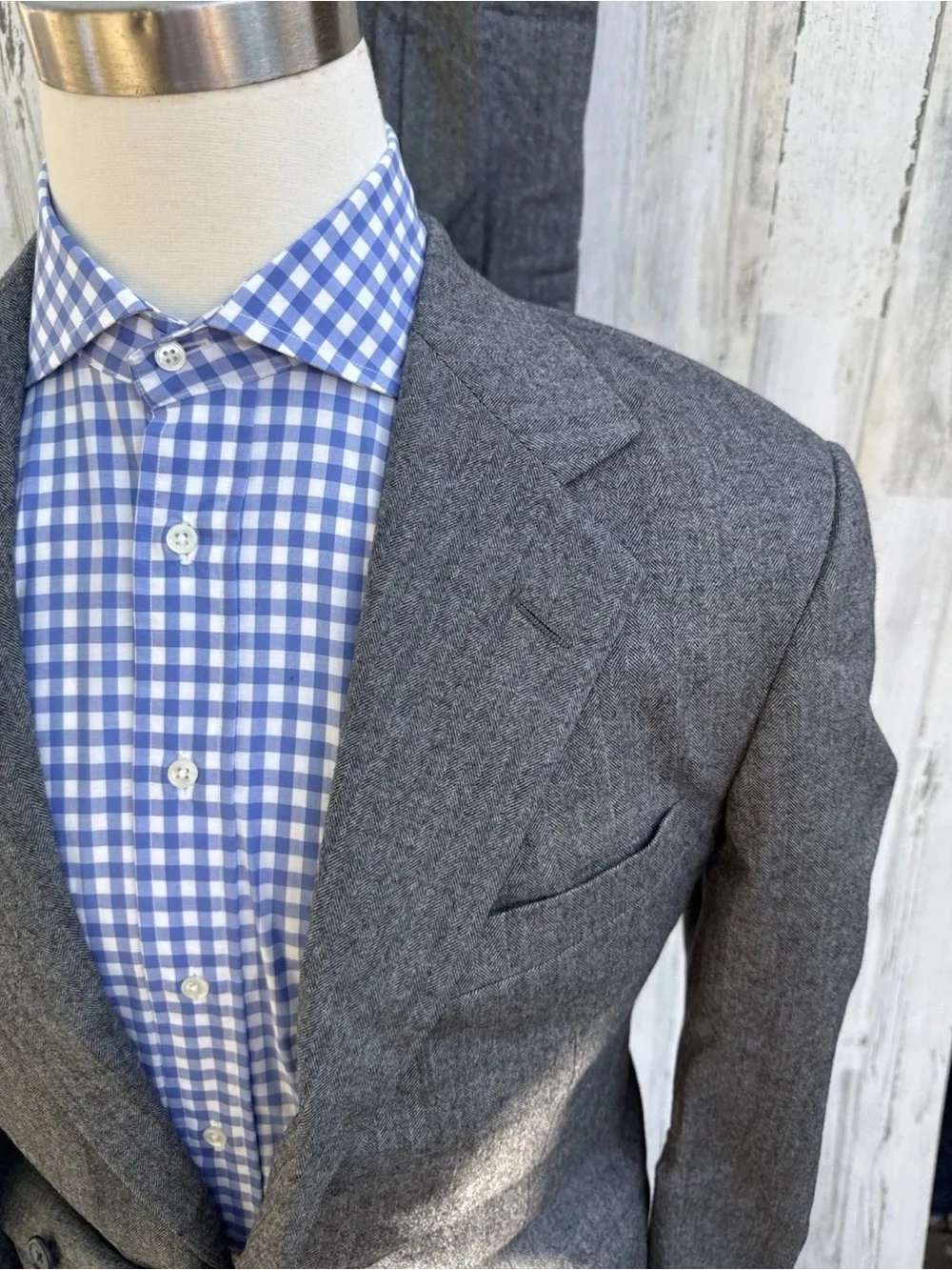 Polo by Ralph Lauren Herringbone Charcoal Gray Wool Suit